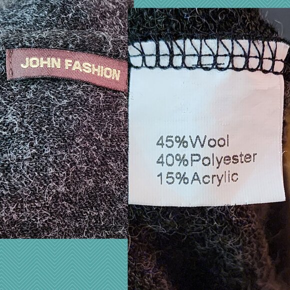 John Fashion Wool Blend Textured Floral Applique Midi Dress - Picture 6 of 6